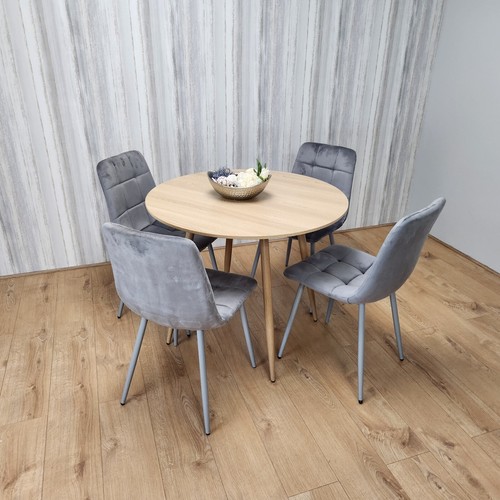 Round oak effect - oak, kitchen