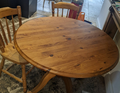 Solid pine round - dining, table