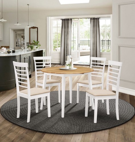 Dining set wooden round - wooden, drop