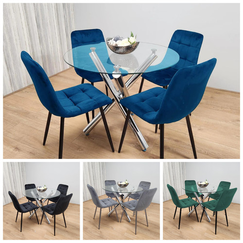 Round glass dining - round, table