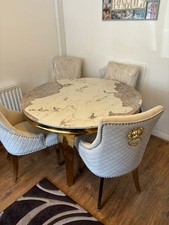 Marbel Round Table Four Velvet